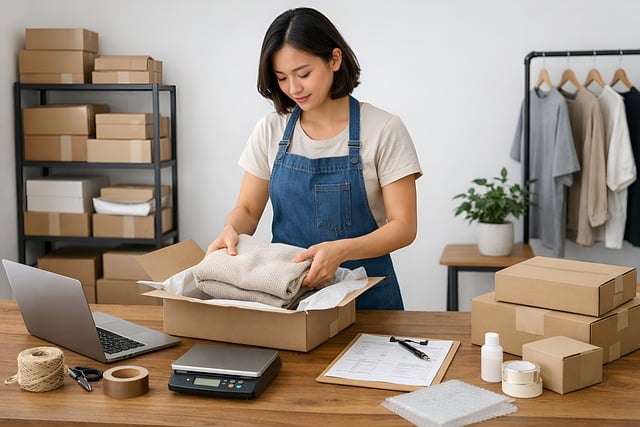 https://pixabay.com/photos/small-business-e-commerce-10207329/ woman packaging clothing